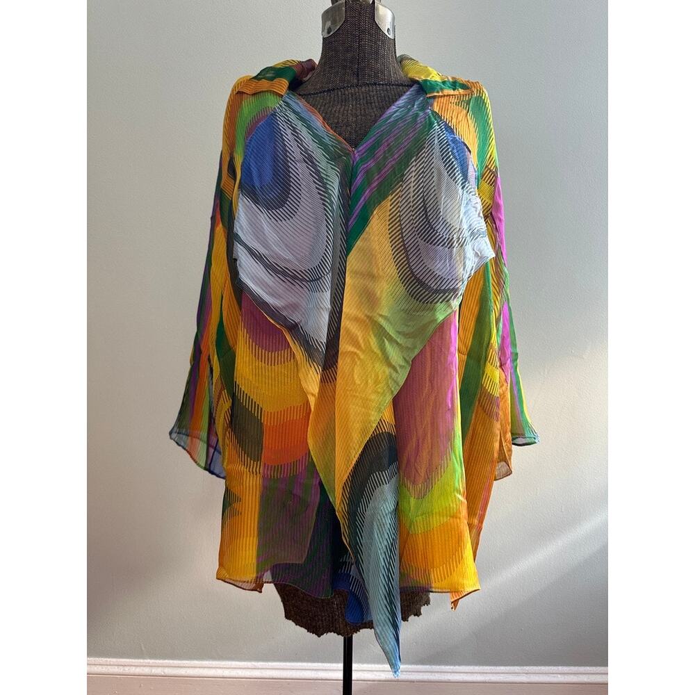 Shamask yellow abstract tunic size 1X